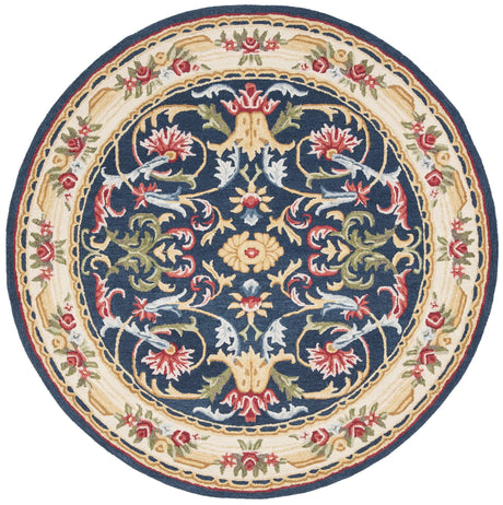 Safavieh Heritage 6'-0" x 6'-0" Rug in Navy / Ivory