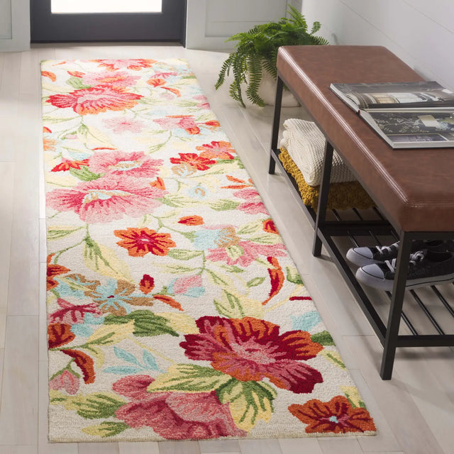 Safavieh Easy Care 2'-3" x 9'-0" Rug in Ivory / Red
