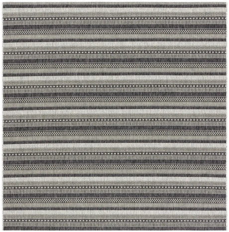 Safavieh Courtyard 6'-7" x 6'-7" Rug in Black / Grey