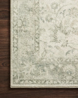 Loloi Rosette Ros-02 Ivory/Silver Rugs - corner on wood