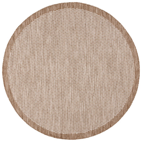 Safavieh Beach House 6'-7" x 6'-7" Rug in Brown / Ivory