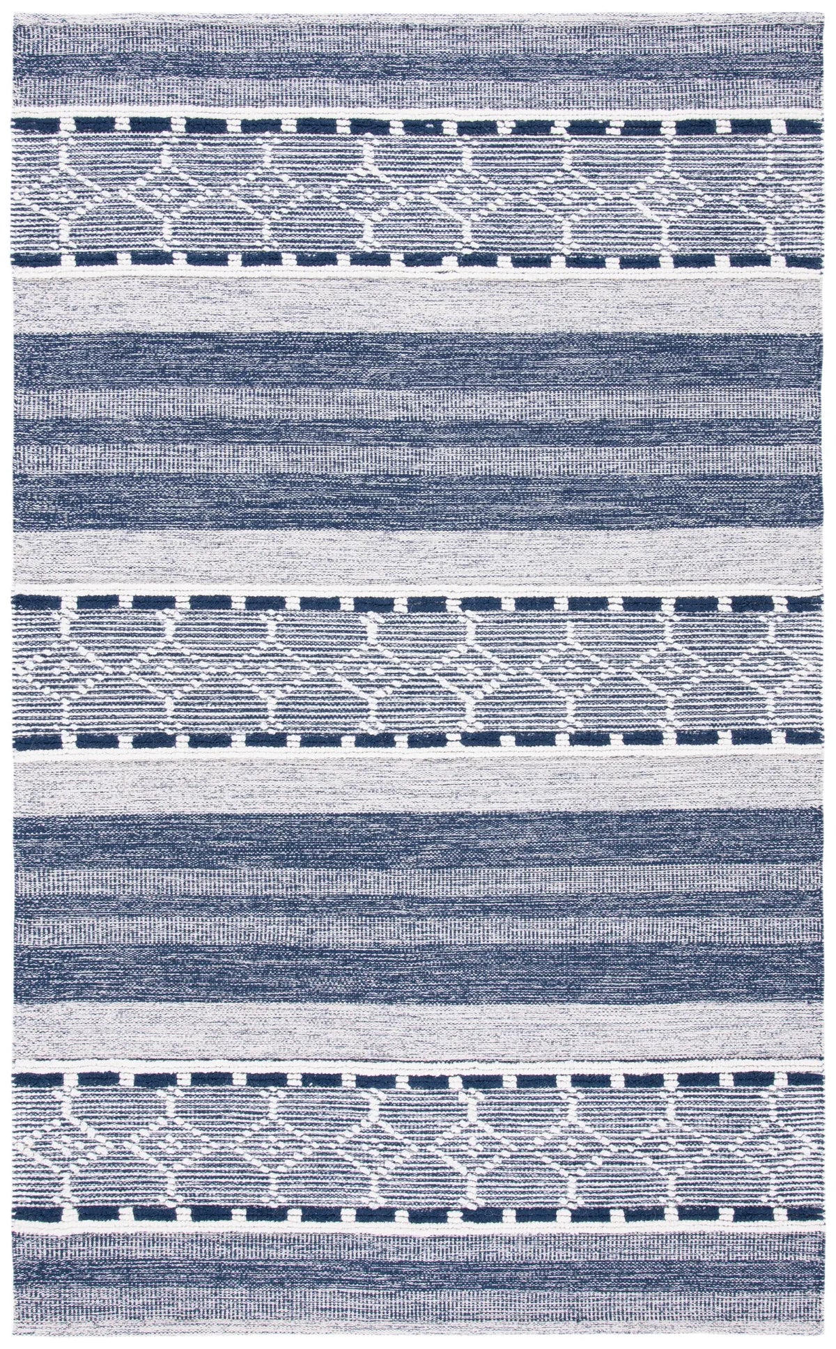 Safavieh Striped Kilim 4'-0" x 6'-0" Rug in Navy / Ivory