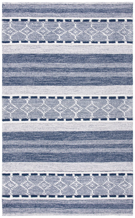 Safavieh Striped Kilim 4'-0" x 6'-0" Rug in Navy / Ivory