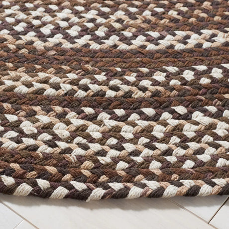 Safavieh Braided 5'-0" x 5'-0" Rug in Brown / Ivory