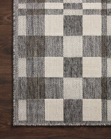 Loloi Rainier Rai-04 Ivory/Pebble Rug - corner on wood