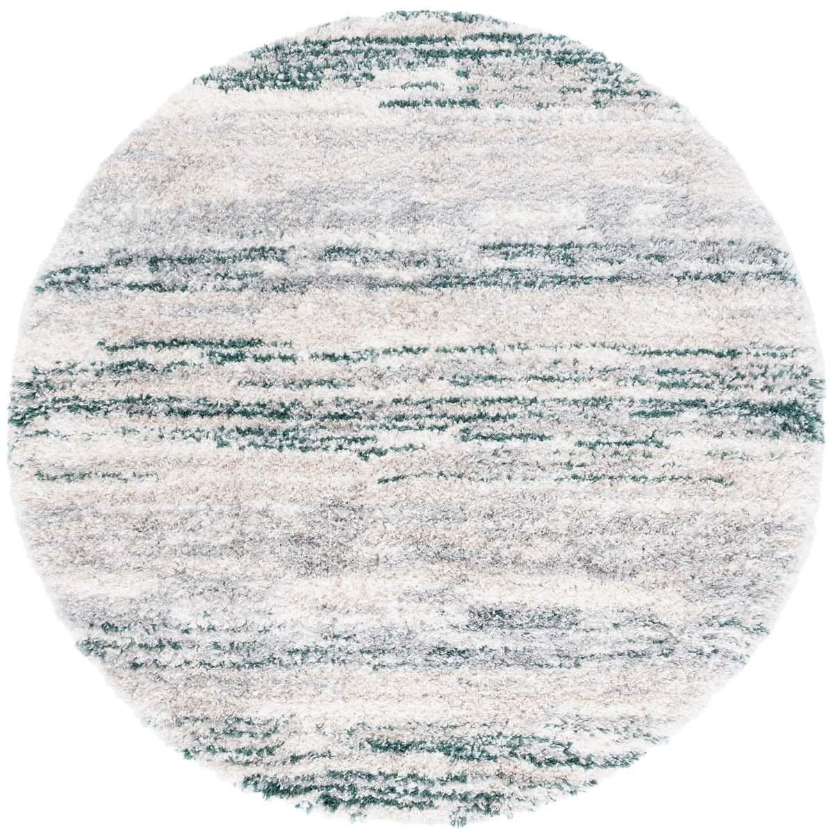 Safavieh Fontana Shag  800 6'-7" x 6'-7" Rug in Ivory / Green