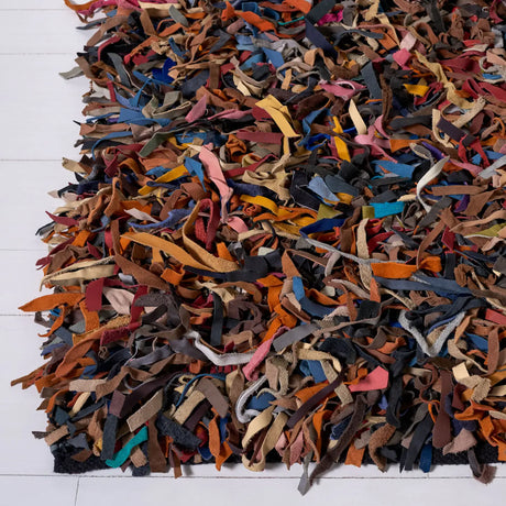 Safavieh Leather Shag 4'-0" x 6'-0" Rug in Multi