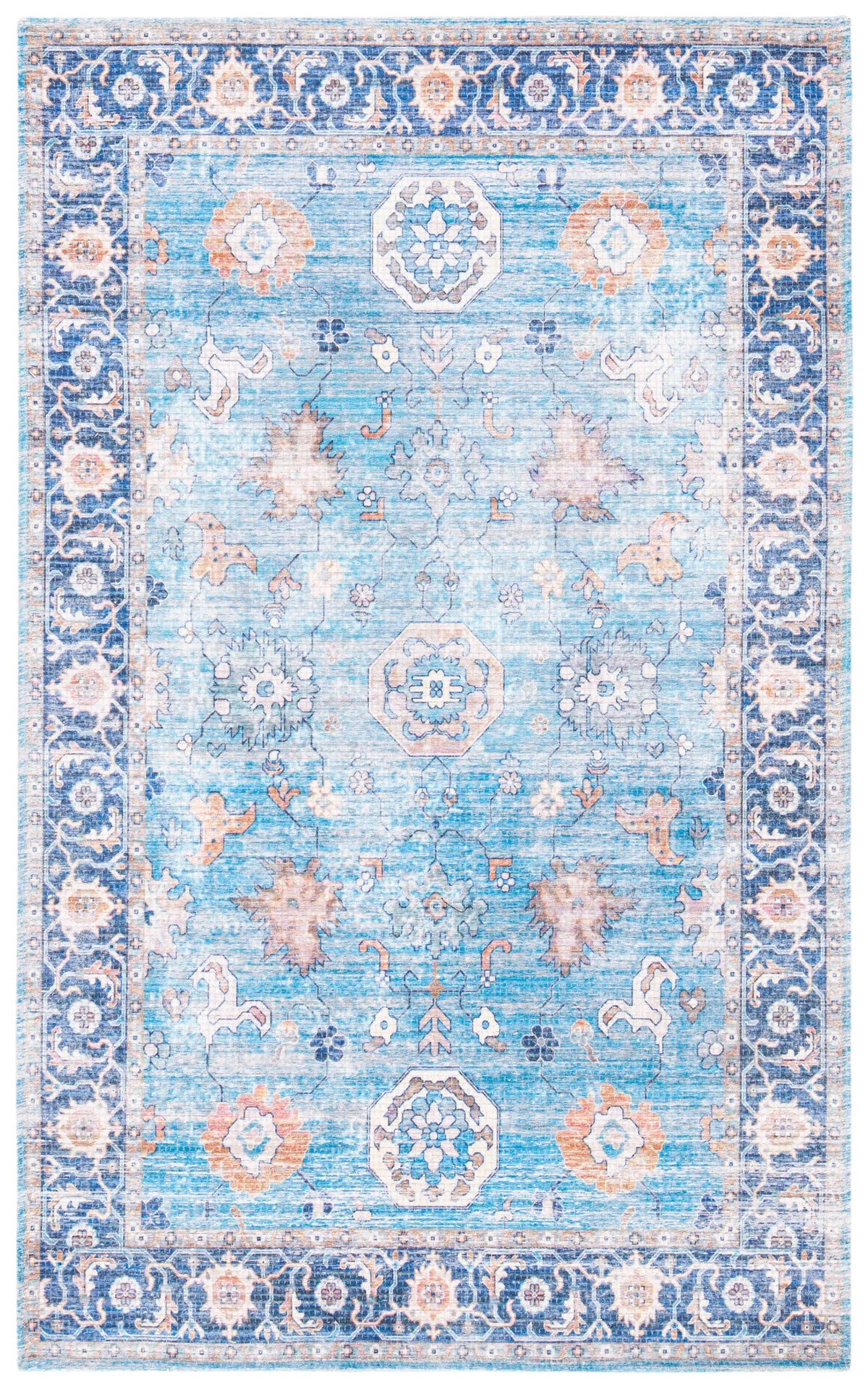 Safavieh Saffron 3'-0" x 5'-0" Rug in Aqua / Navy