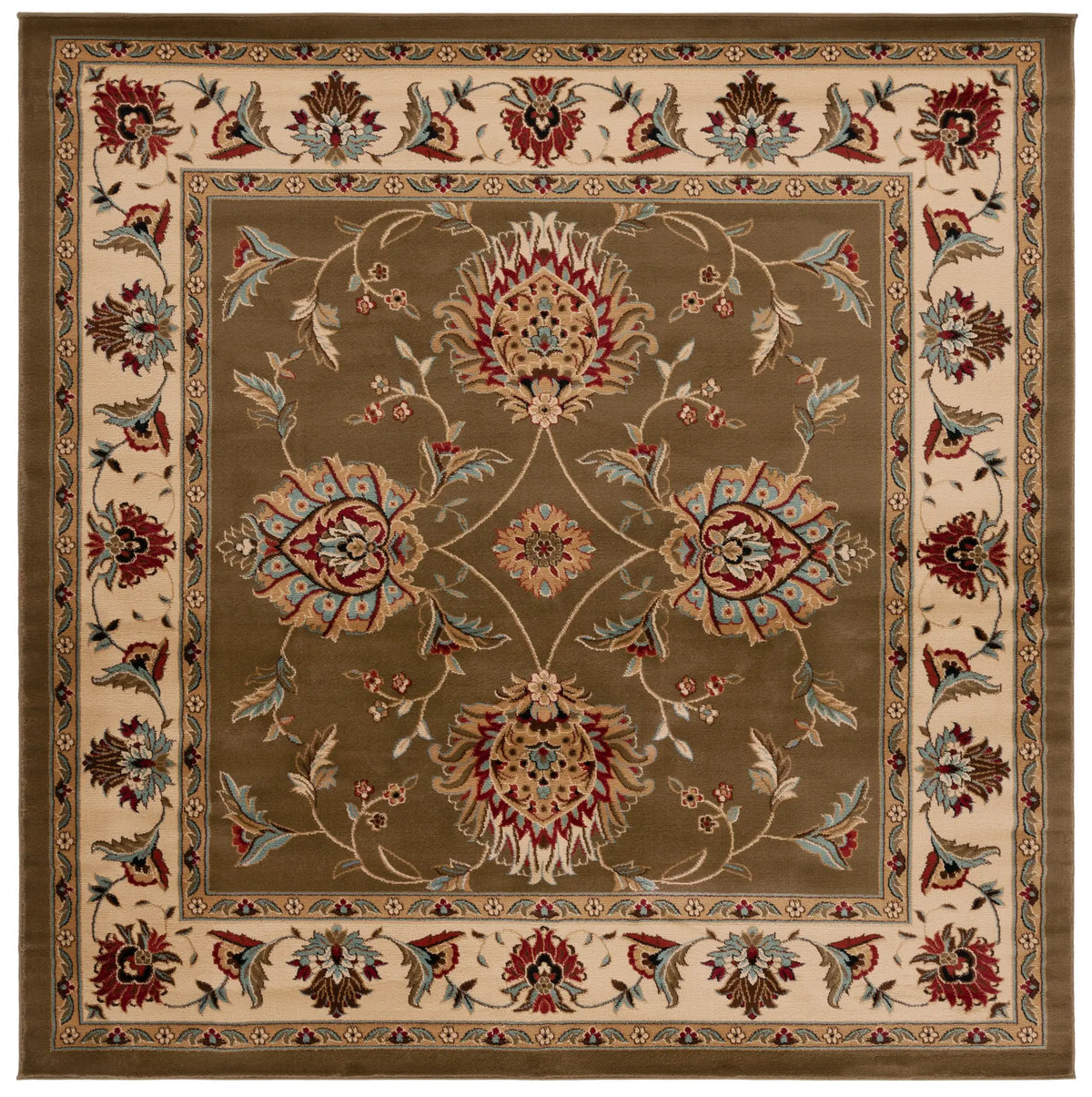 Safavieh Lyndhurst 6'-7" x 6'-7" Rug in Green / Ivory
