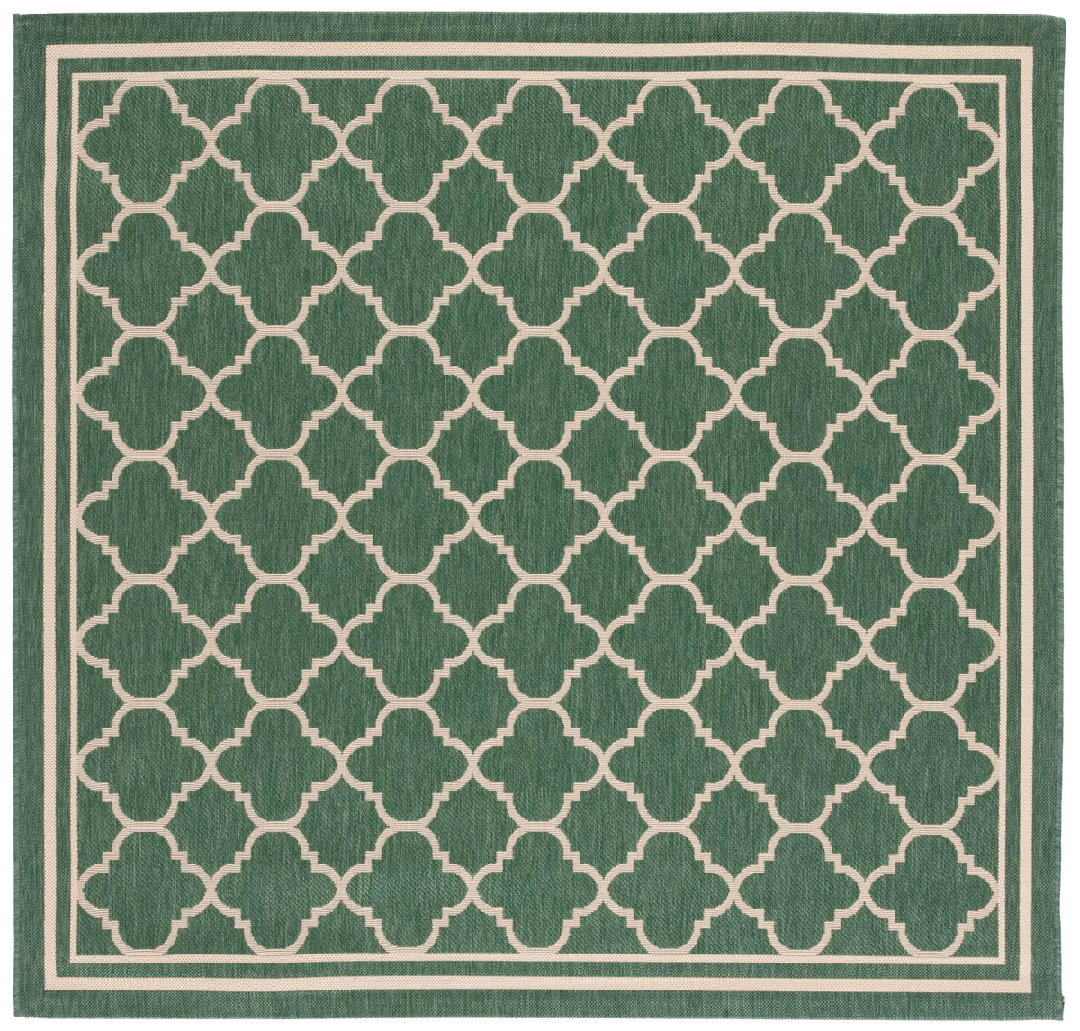 Safavieh Courtyard 6'-7" x 6'-7" Rug in Dark Green / Beige