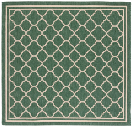 Safavieh Courtyard 6'-7" x 6'-7" Rug in Dark Green / Beige