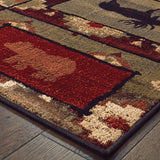 Oriental Weavers Sphinx Woodlands 9601D Brown / Rust Rugs - corner detail