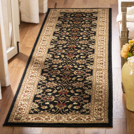 Safavieh Lyndhurst 2'-3" x 12'-0" Rug in Black / Ivory