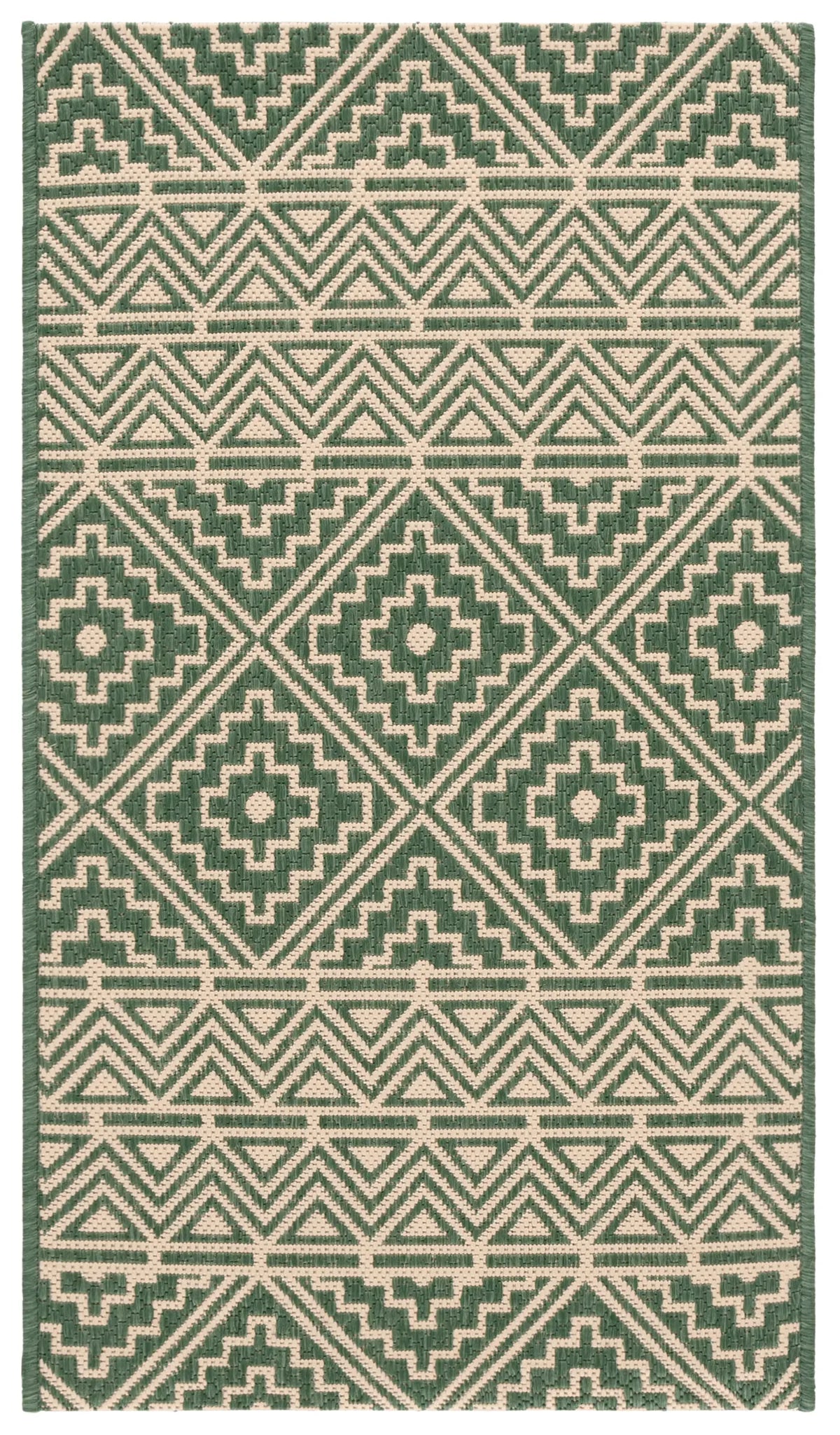 Safavieh Courtyard 2'-0" x 3'-7" Rug in Dark Green / Beige