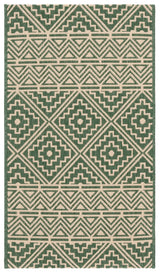 Safavieh Courtyard 2'-0" x 3'-7" Rug in Dark Green / Beige
