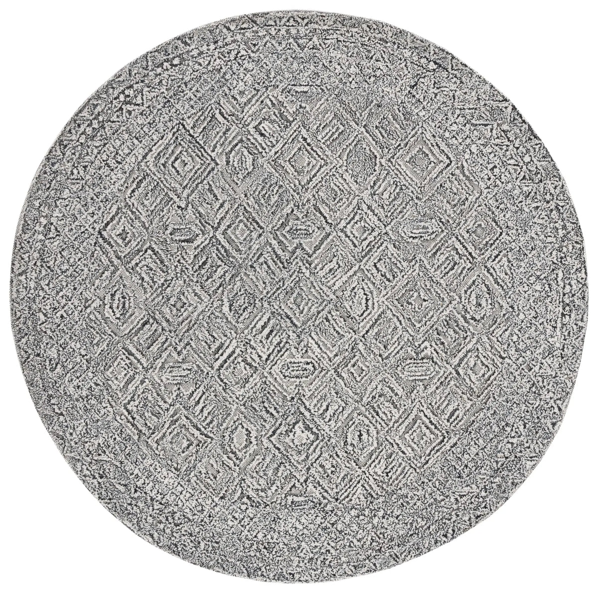 Safavieh Textual 6'-0" x 6'-0" Rug in Black / Ivory