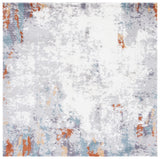 Safavieh Berber Shag 7'-0" x 7'-0" Rug in Blue Rust / Ivory