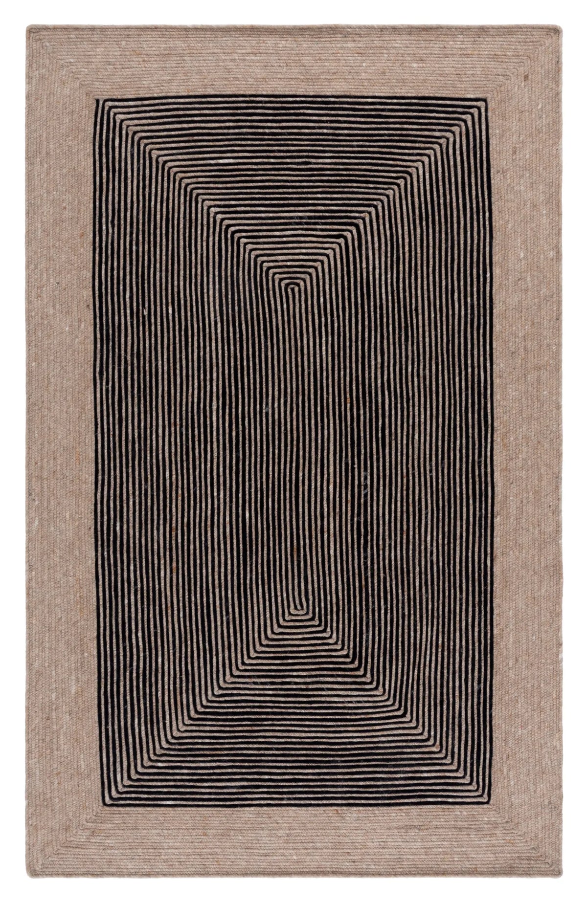 Safavieh Braided 4'-0" x 6'-0" Rug in Beige / Black