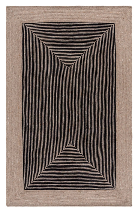 Safavieh Braided 4'-0" x 6'-0" Rug in Beige / Black