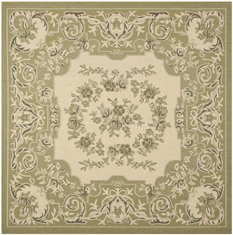 Safavieh Courtyard 6'-7" x 6'-7" Rug in Cream / Green