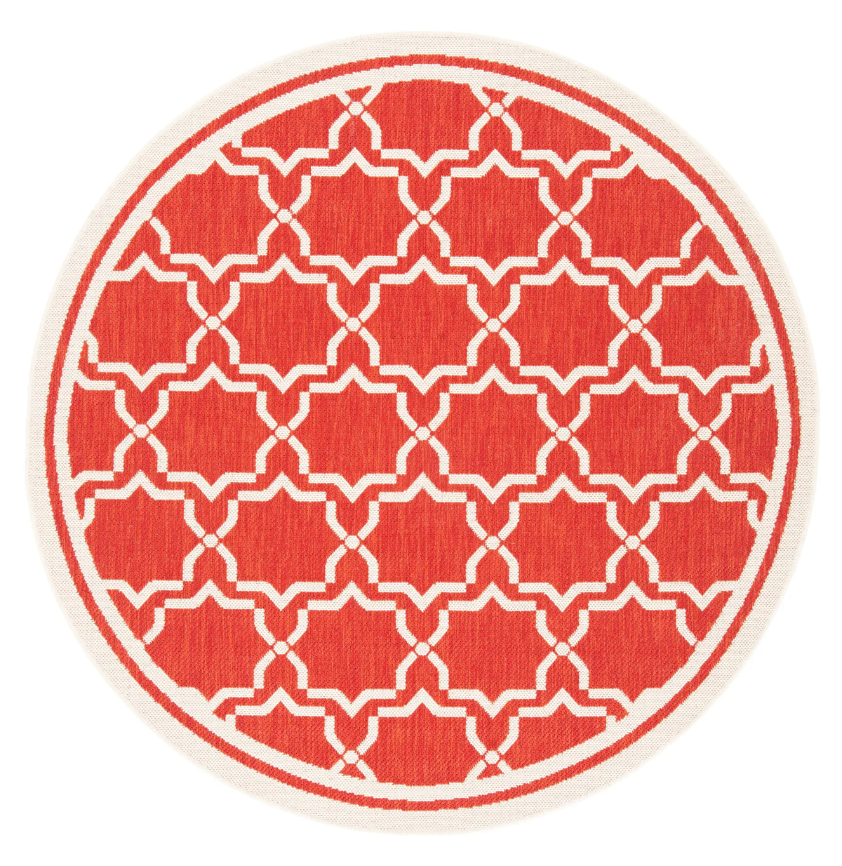 Safavieh Courtyard 5'-3" x 5'-3" Rug in Red / Bone