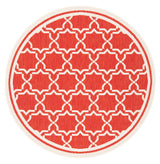 Safavieh Courtyard 5'-3" x 5'-3" Rug in Red / Bone