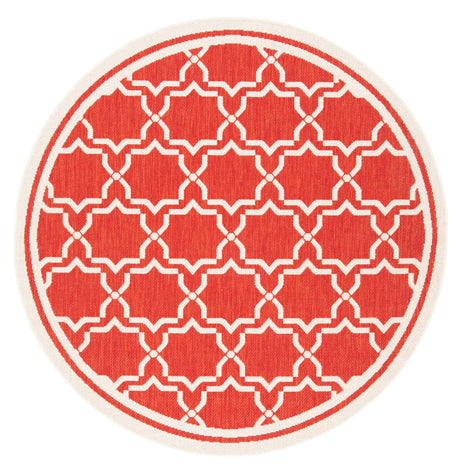 Safavieh Courtyard 5'-3" x 5'-3" Rug in Red / Bone