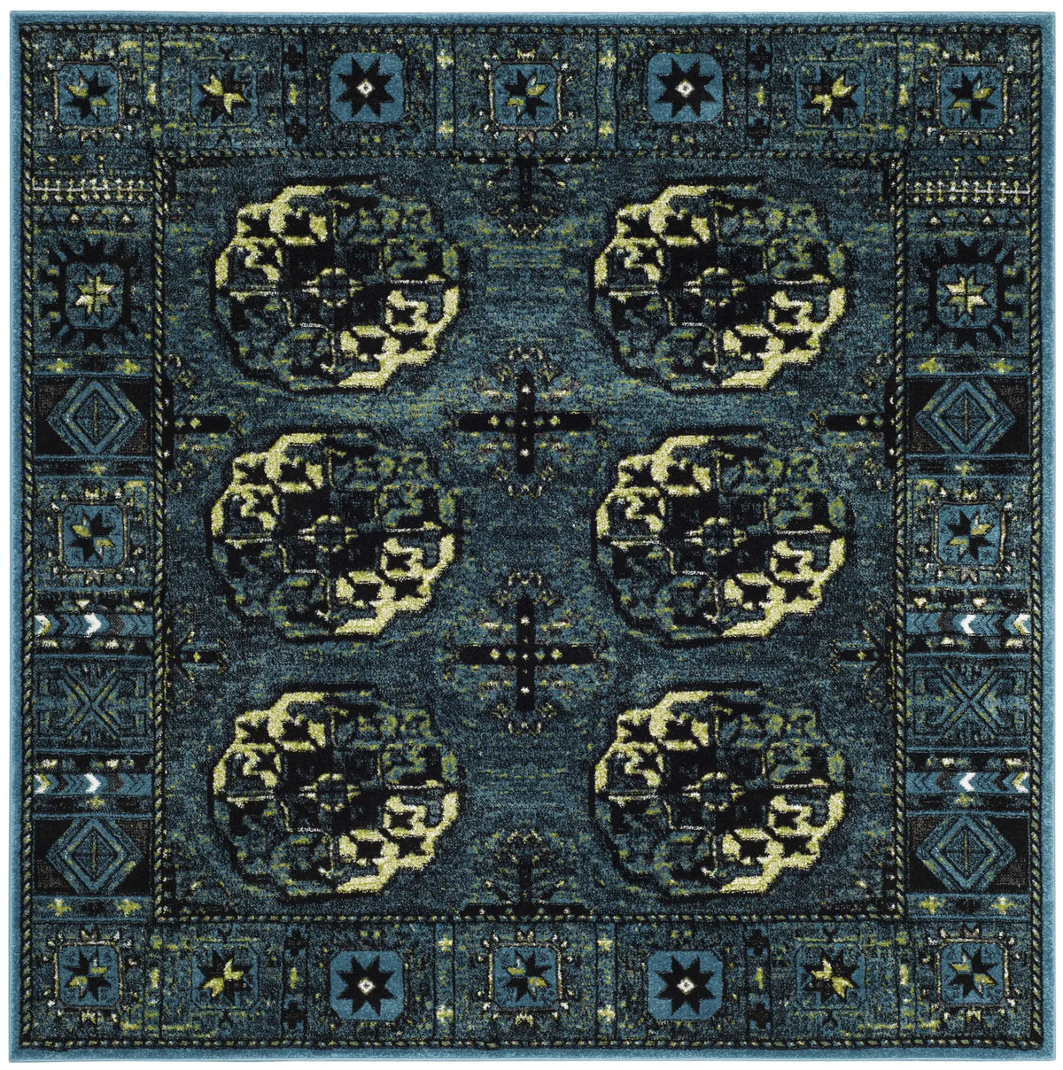 Safavieh Vintage Hamadan 6'-7" x 6'-7" Rug in Blue / Multi
