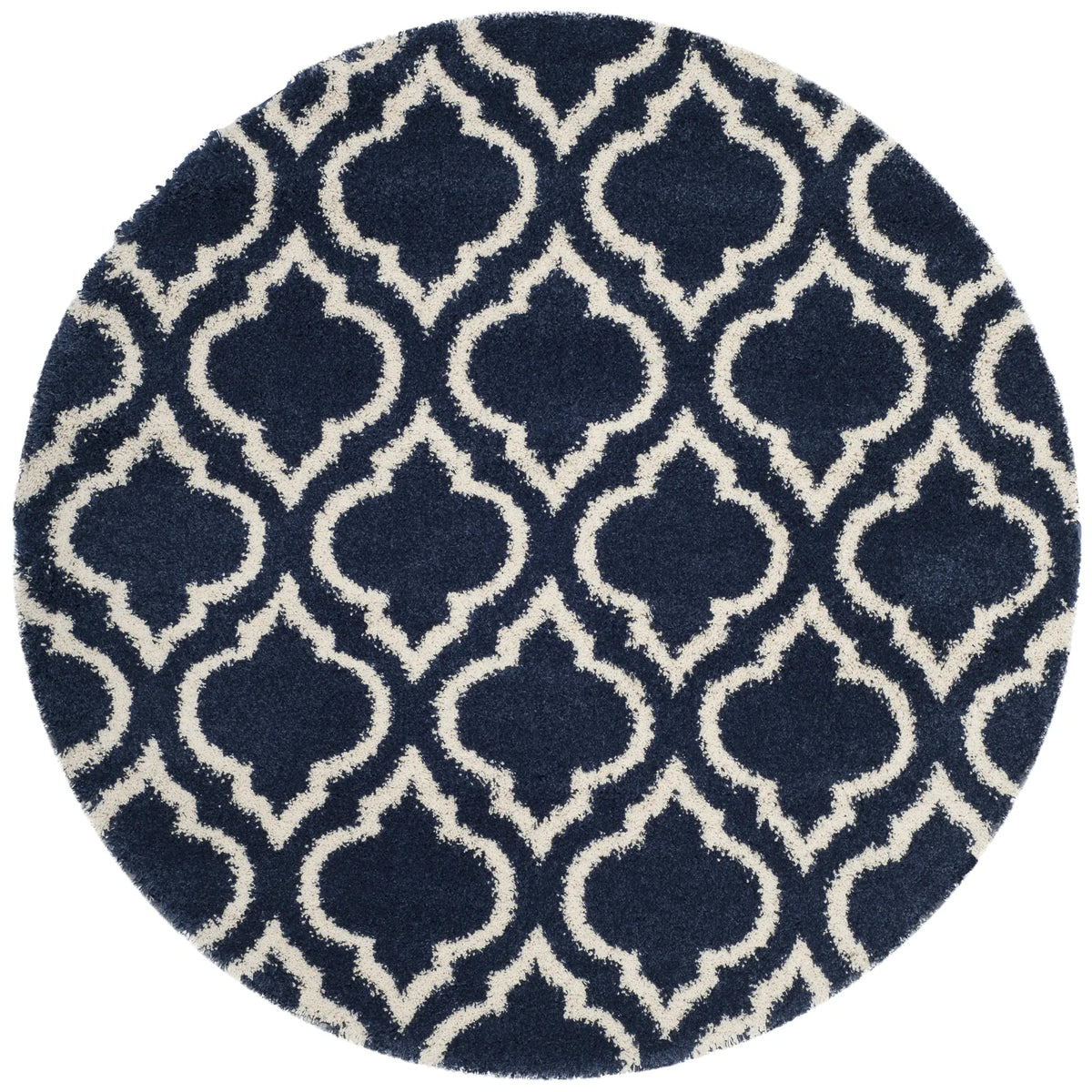Safavieh Hudson Shag 5'-3" x 5'-3" Rug in Navy / Ivory