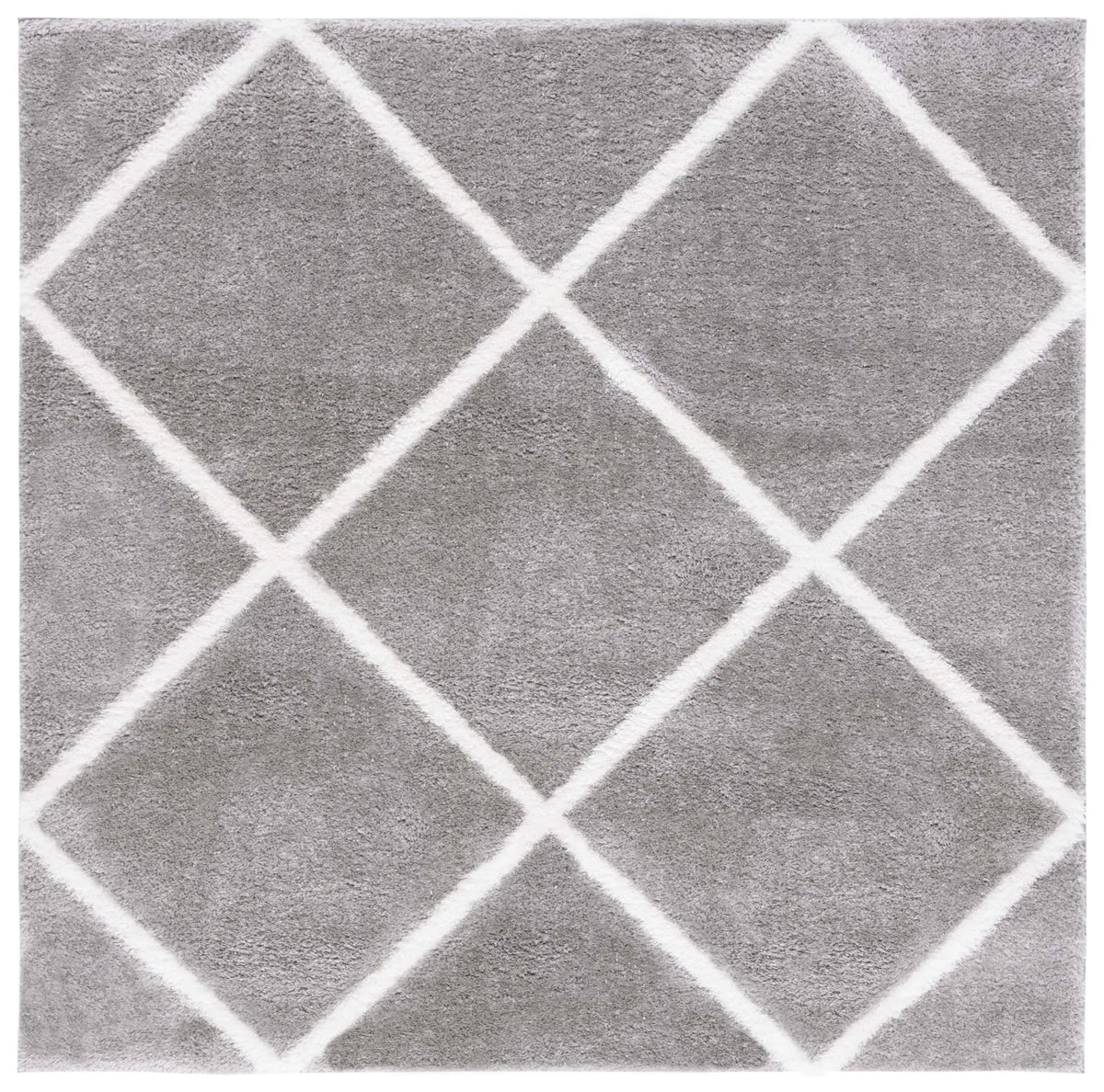 Safavieh Tahoe Shag 6'-7" x 6'-7" Rug in Grey / White