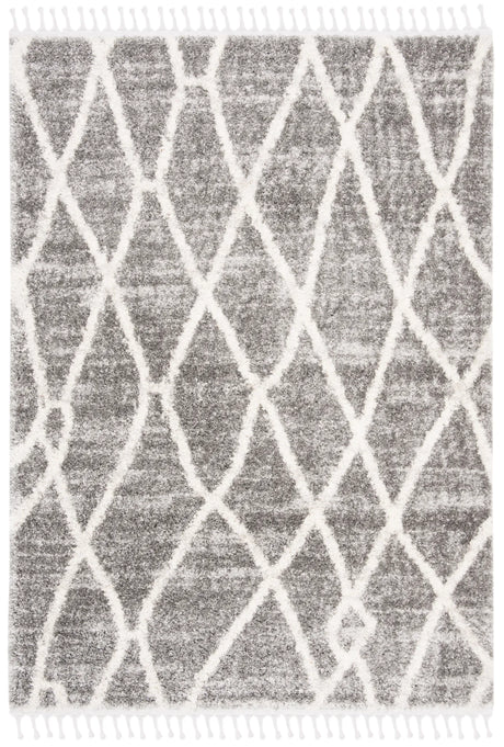 Safavieh Berber Fringe Shag 5'-3" x 7'-6" Rug in Grey / Cream