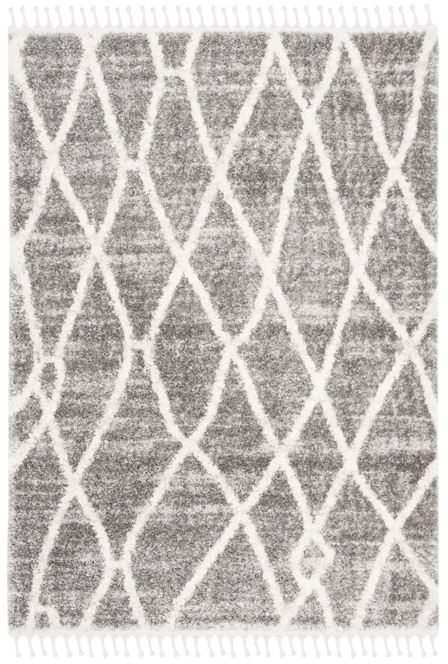 Safavieh Berber Fringe Shag 5'-3" x 7'-6" Rug in Grey / Cream