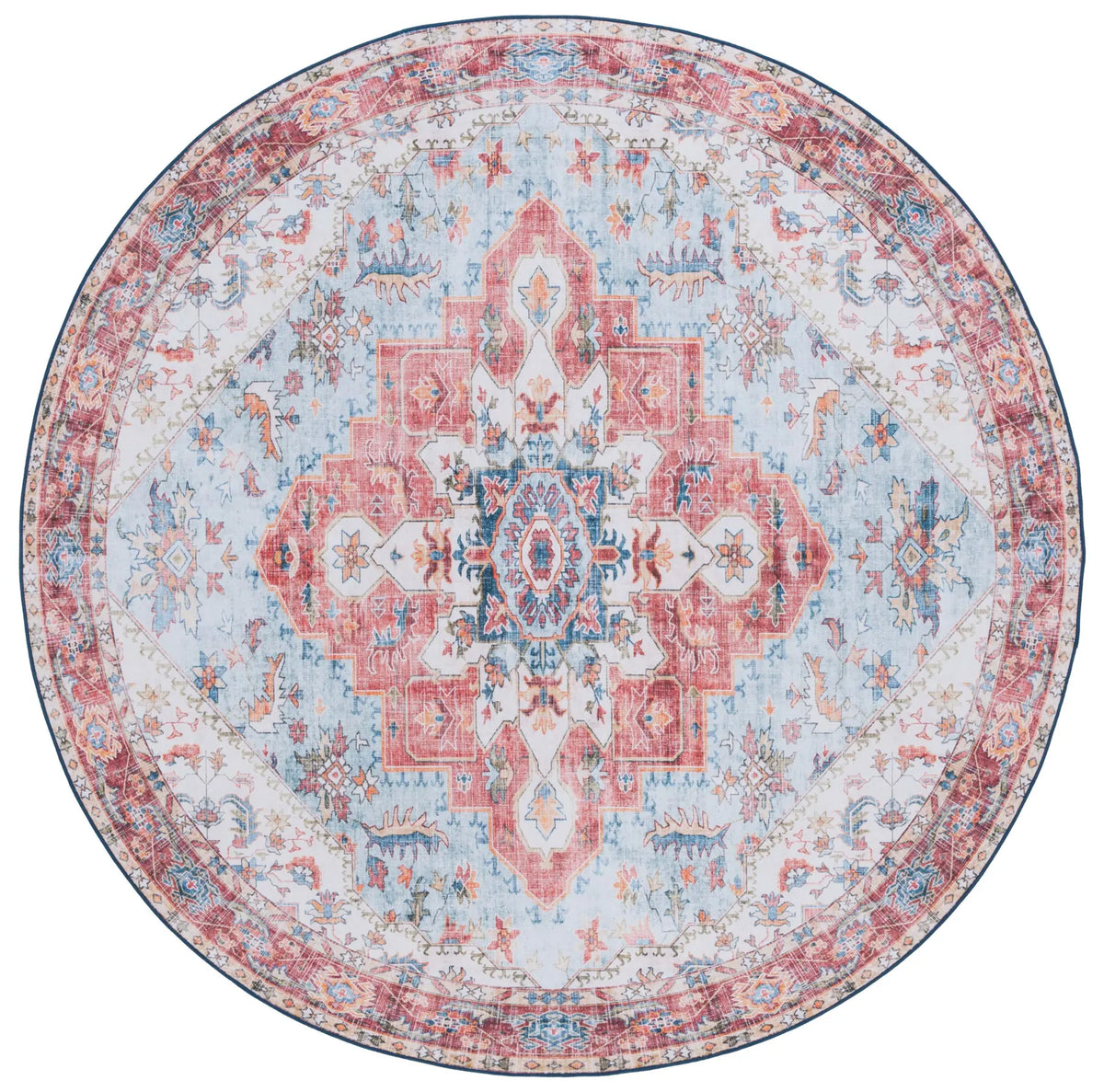 Safavieh Tucson 6'-0" x 6'-0" Rug in Red / Blue