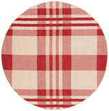 Safavieh Courtyard 5'-3" x 5'-3" Rug in Red / Bone