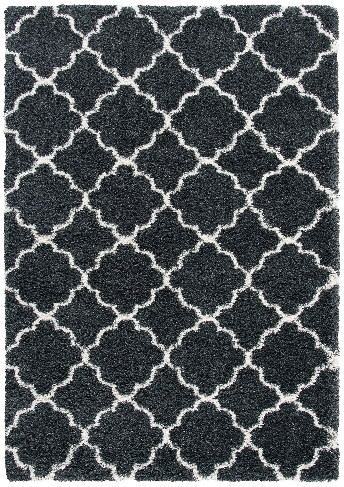 Safavieh Hudson Shag 4'-0" x 6'-0" Rug in Dark Grey / Ivory