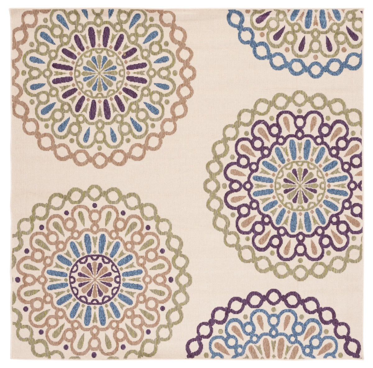 Safavieh Veranda 6'-7" x 6'-7" Rug in Cream / Green