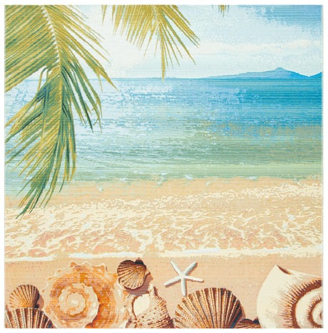 Safavieh Barbados 500 6'-6" x 6'-6" Rug in Gold / Blue