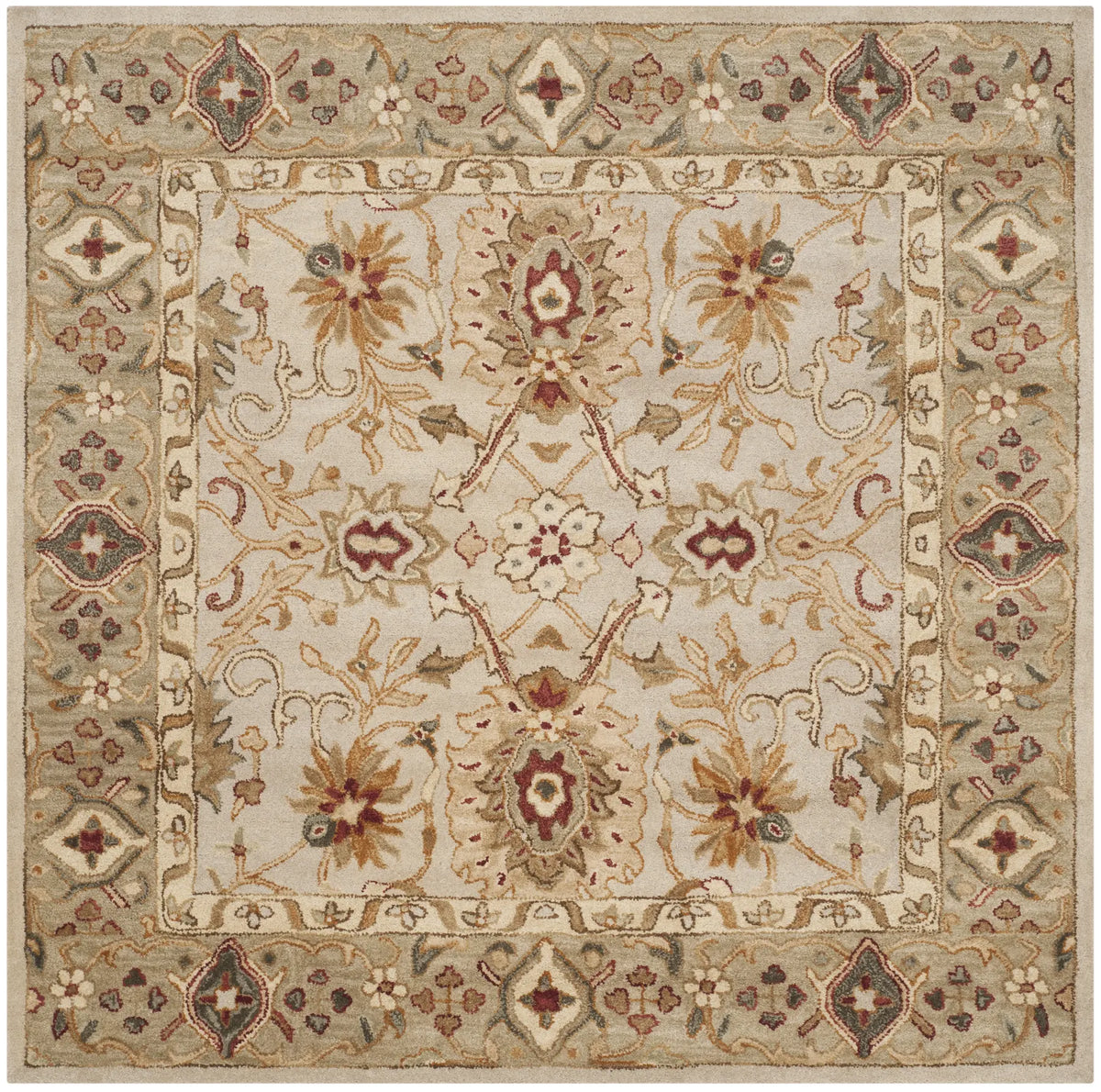 Safavieh Antiquity 6'-0" x 6'-0" Rug in Grey Beige / Sage