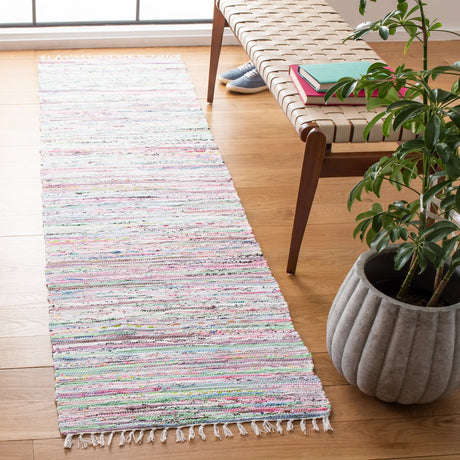 Safavieh Rag Rug 2'-3" x 8'-0" Rug in Light Green / Multi
