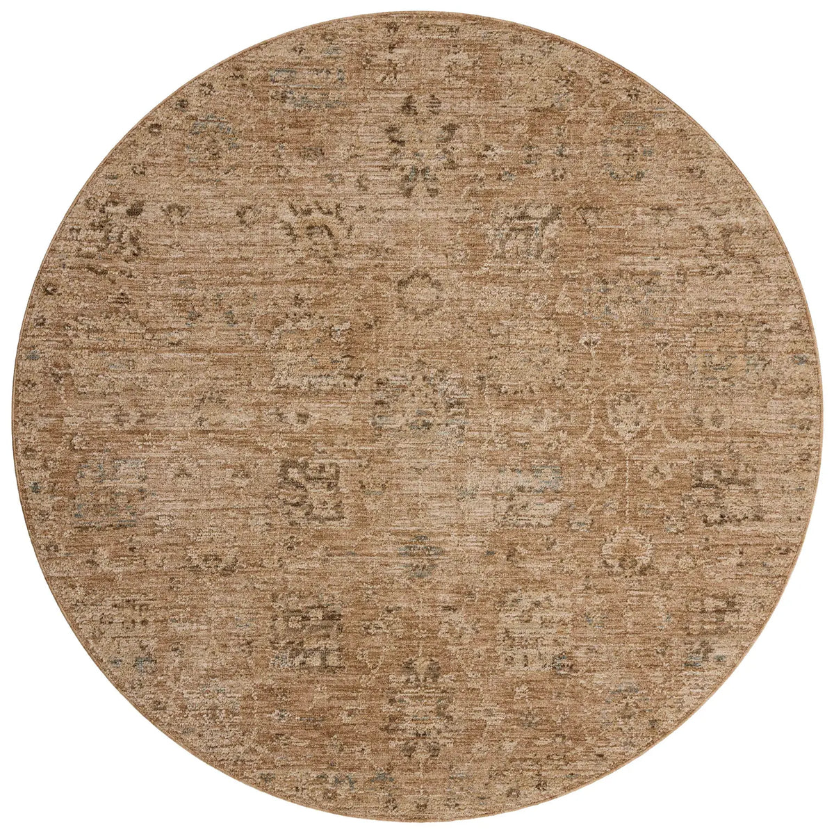 Loloi Willa WIA-01 Clay / Multi Power Loomed Rug - round flat