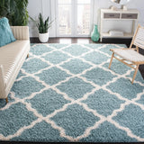 Safavieh Sgd-Dallas Shag 10'-0" x 14'-0" Rug in Seafoam / Ivory