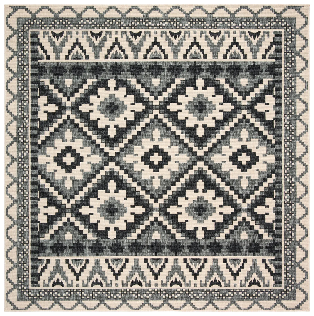 Safavieh Veranda 6'-7" x 6'-7" Rug in Beige / Grey