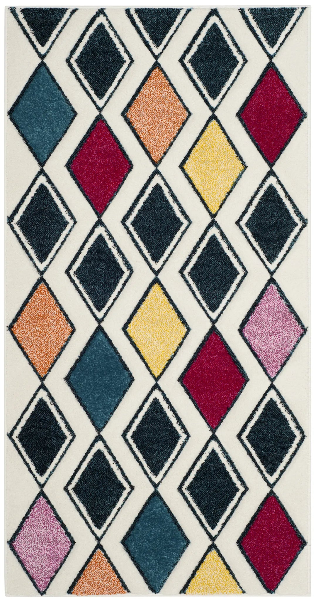 Safavieh Hollywood 2'-7" x 5'-0" Rug in Ivory / Peacock Blue