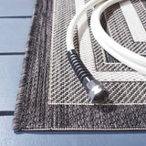 Safavieh Courtyard 4'-0" x 5'-7" Rug in Ivory / Black