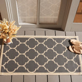 Safavieh Courtyard 2'-0" x 3'-7" Rug in Anthracite / Beige
