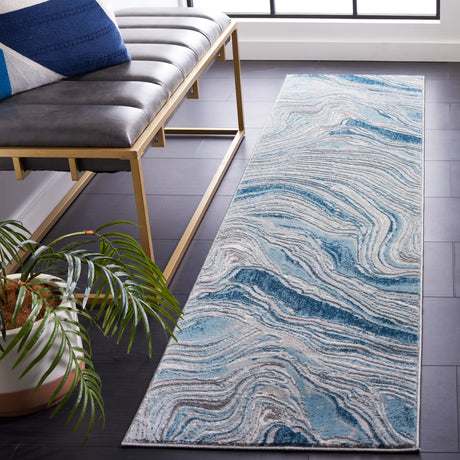 Safavieh Meadow 500 2'-0" x 7'-0" Rug in Blue / Grey