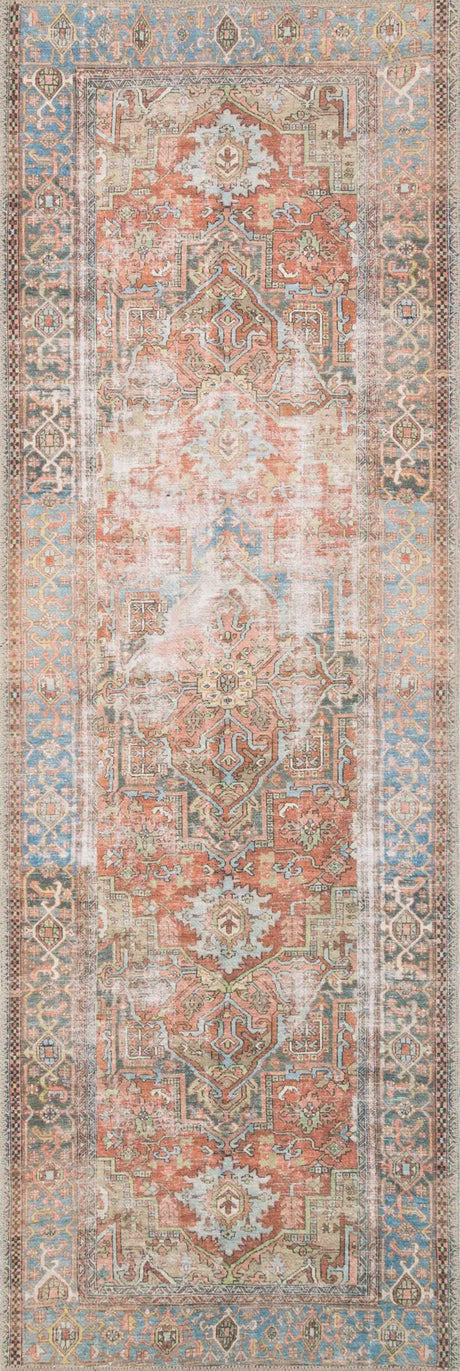 Loloi Loren Lq-15 Terracotta / Sky Rugs - runner flat