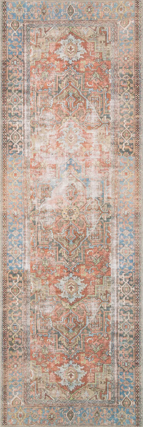 Loloi Loren Lq-15 Terracotta / Sky Rugs - runner flat