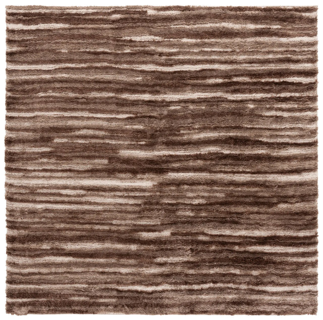 Safavieh Seattle Shag 900 6'-7" x 6'-7" Rug in Brown / Ivory