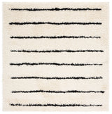 Safavieh Venus Shag 600 6'-7" x 6'-7" Rug in Ivory / Black